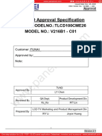 TFT LCD Approval Specification: Funai Modelno.:Tlcd100Cme26 MODEL NO.: V216B1 - C01