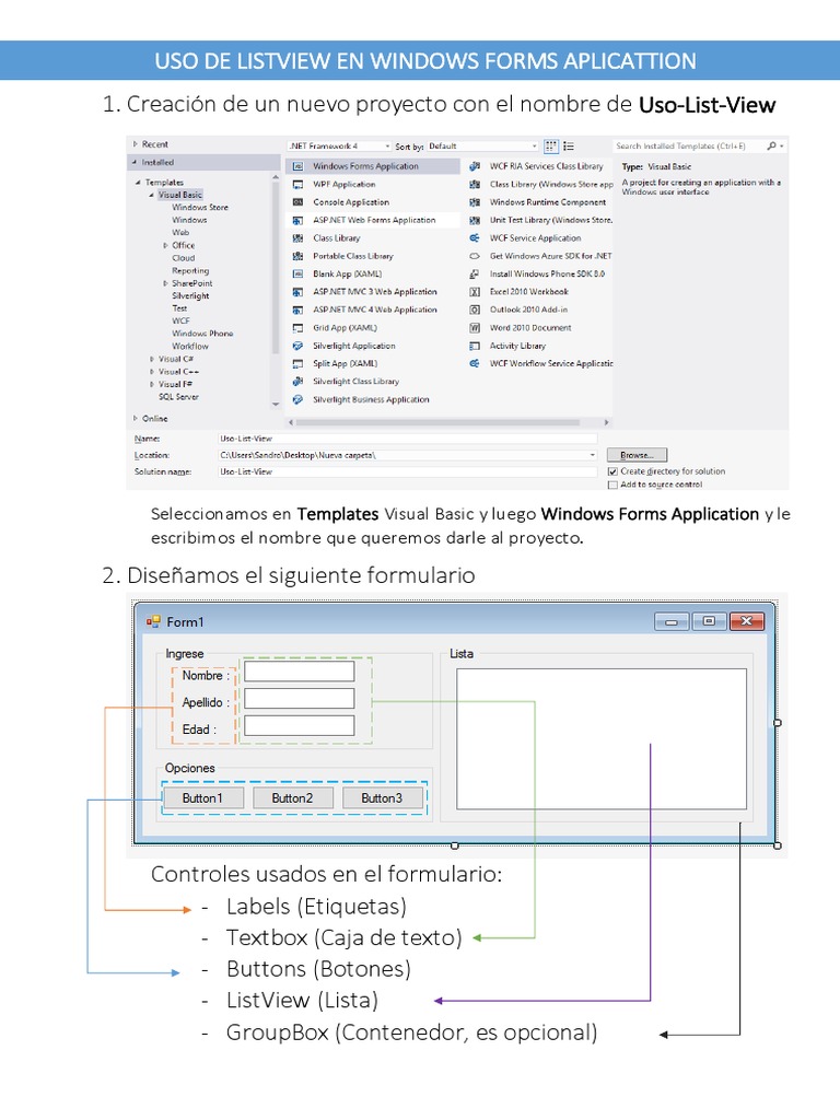 Uso de ListView en VB.NET Forms | PDF | Informática | Programación de ...