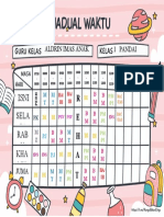 Jadual Kelas Tahun 1 (Poster)