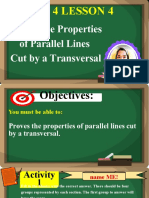 Proves the Properties of Parallel Lines Cut by a Transversal 1