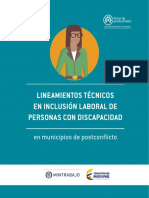 Lineamientos técnicos inclusión laboral personas discapacidad municipios postconflicto