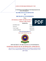 Bachelor of Technology IN Mechanical Engineering: Fabrication of Portable Pneumatic Vice