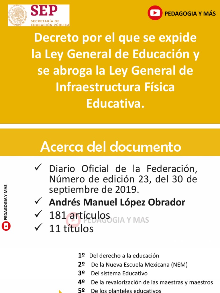 Resumen de la Ley General de Educación | PDF | Educación de la primera ...