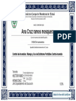 Certificate for Ana Cruz Ramos Mosquera for _