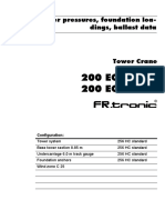 Corner pressures, foundation loadings, ballast data for 200 EC-HM 6/10 Tower Cranes
