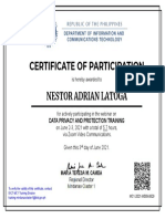 Data Privacy Protection Training Certificate - NESTOR ADRIAN LATOGA