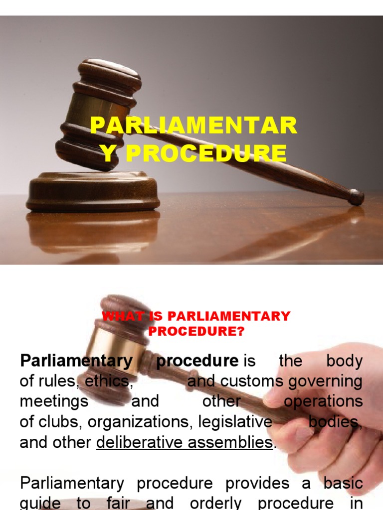 Parliamentary Procedure | PDF | Parliamentary Procedure | Political Law