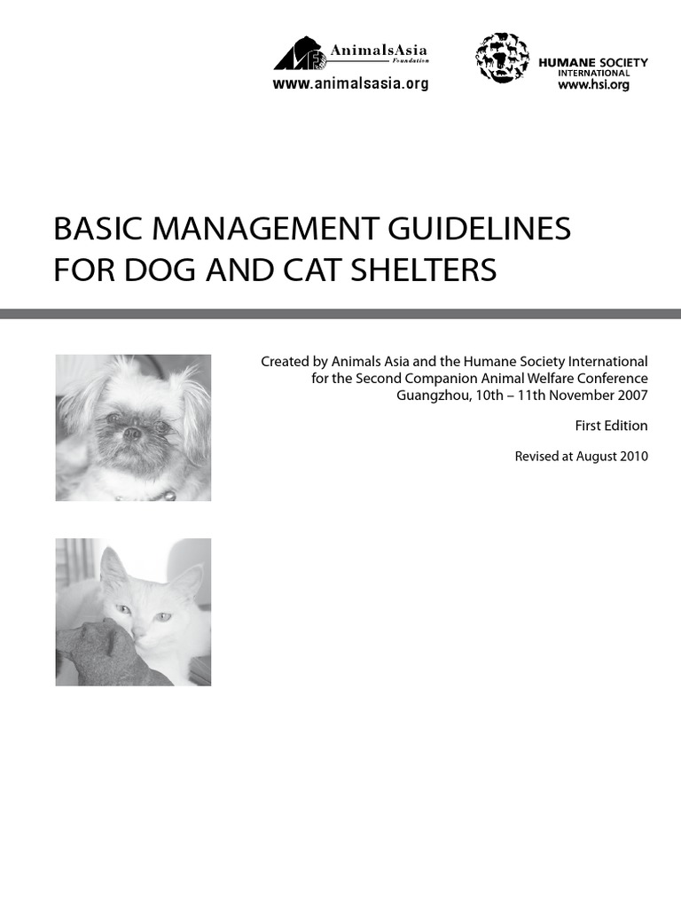 Dog and Cat Shelter Management Guide | PDF | Animal Welfare | Infection
