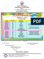 Class Program: Department of Education