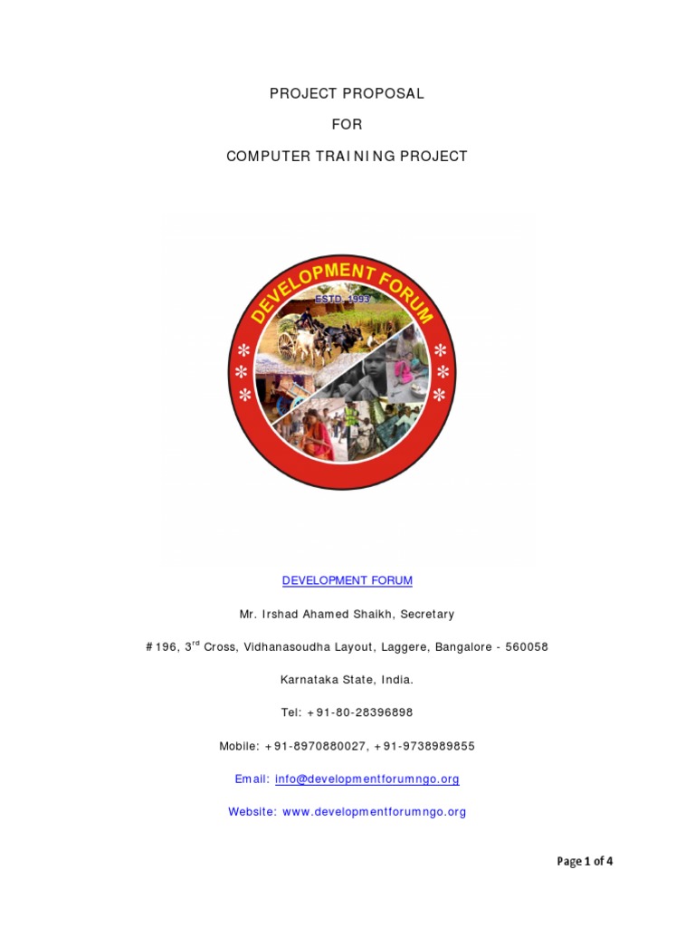 Project Proposal For Computer Training | PDF | Literacy | Computing And ...