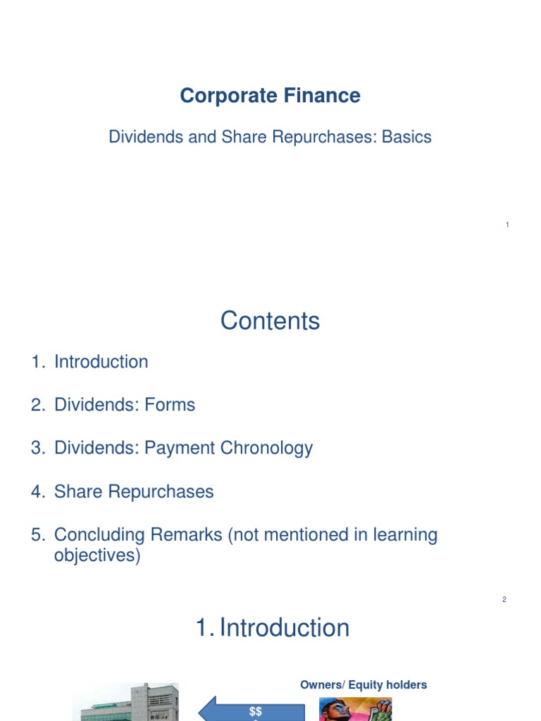 Dividends - and - Share - Repurchases - Basics - Slides | PDF | Share ...