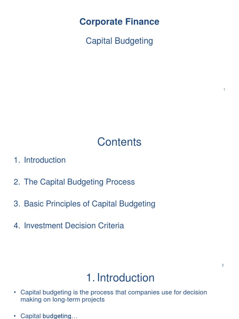 Capital - Budgeting - Slides | PDF | Net Present Value | Internal Rate ...