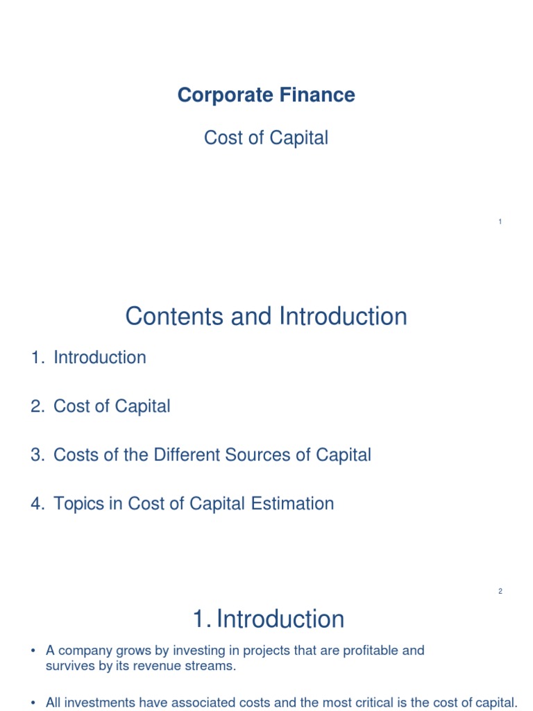 Cost of Capital in Corporate Finance | PDF | Cost Of Capital ...