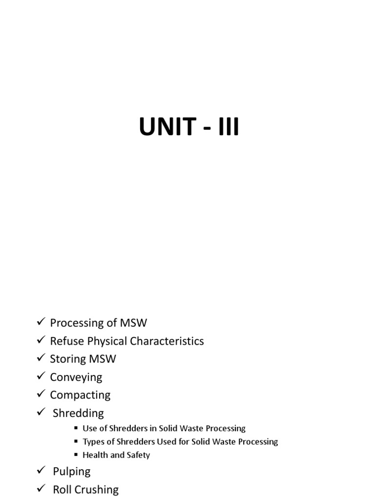 Unit 3 - SWM | PDF | Municipal Solid Waste | Waste Management