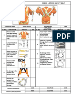 Safety Checklist of Safety Belt