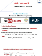 Cayley-Hamilton Theorem: Unit I: Matrices-II