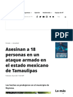 Asesinan a 18 personas en un ataque armado en el estado mexicano de Tamaulipas - RT