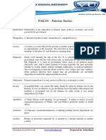 PAK301 Pakistan Studies Glossary For Midterm Exam Preparation Spring 2013 PDF
