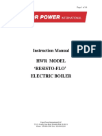 Instruction Manual HWR Model Resisto-Flo' Electric Boiler: Page 1 of 16
