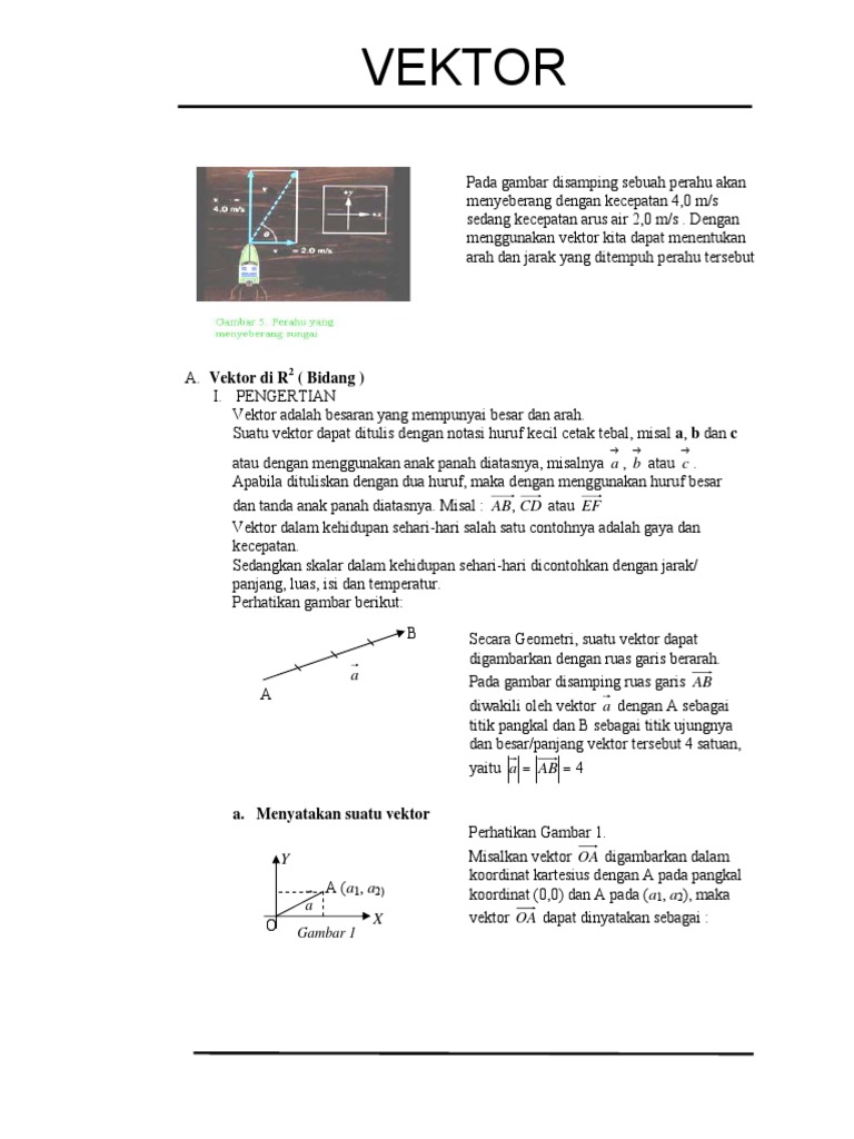 Pengertian dan Operasi Vektor R2 | PDF