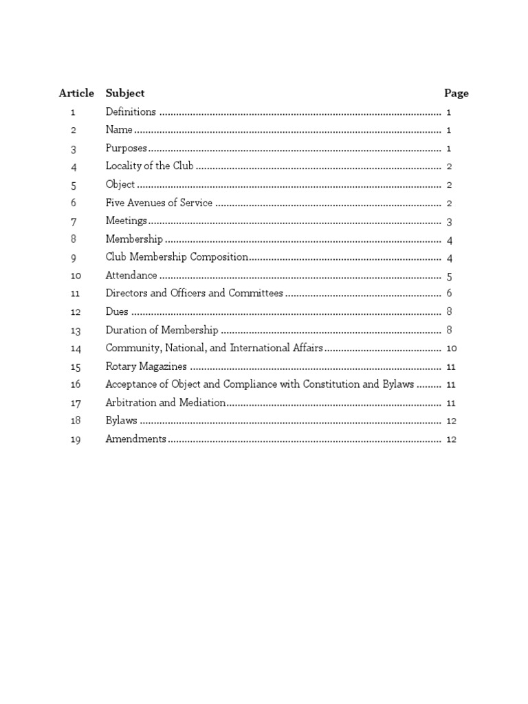 Rotary Constitution PDF Mediation Arbitral Tribunal