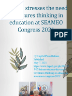 Briones Stresses The Need For Futures Thinking in Education at SEAMEO Congress 2021