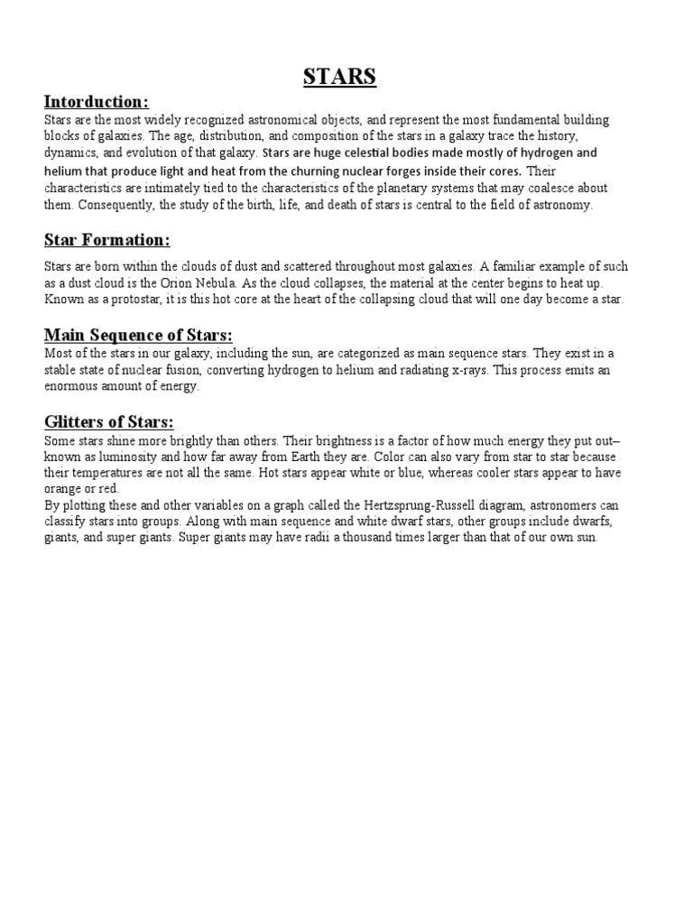 Stars | PDF