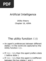 Artificial Intelligence: Utility Theory Chapter 16, AIMA