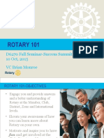 Rotary 101: D6270 Fall Seminar-Success Summit 10 Oct, 2015 VC Brian Monroe