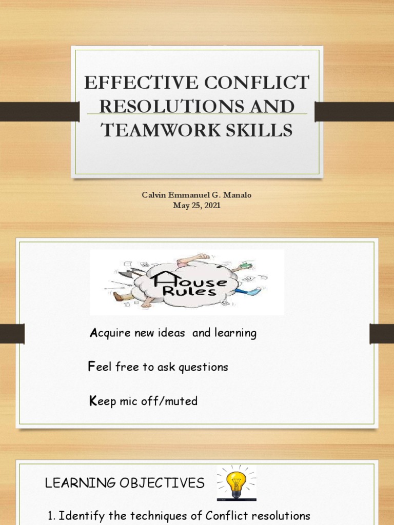 Conflict Resolution and Teamwork Skills | PDF | Career & Growth