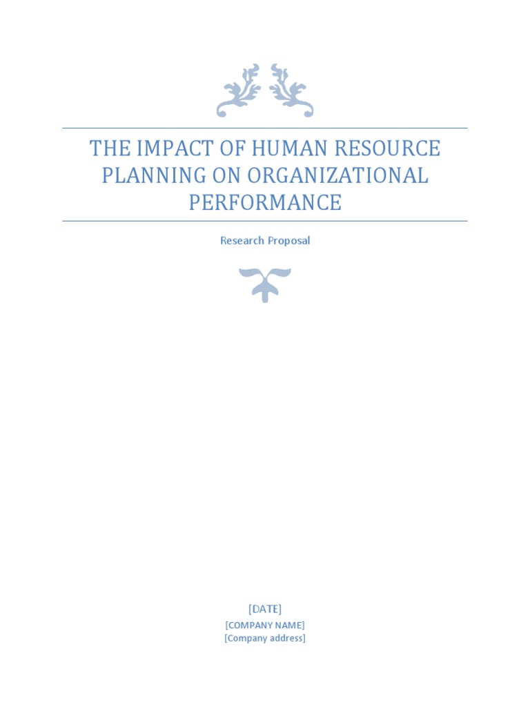 The Impact of Human Resource Planning On Organizational Performance ...