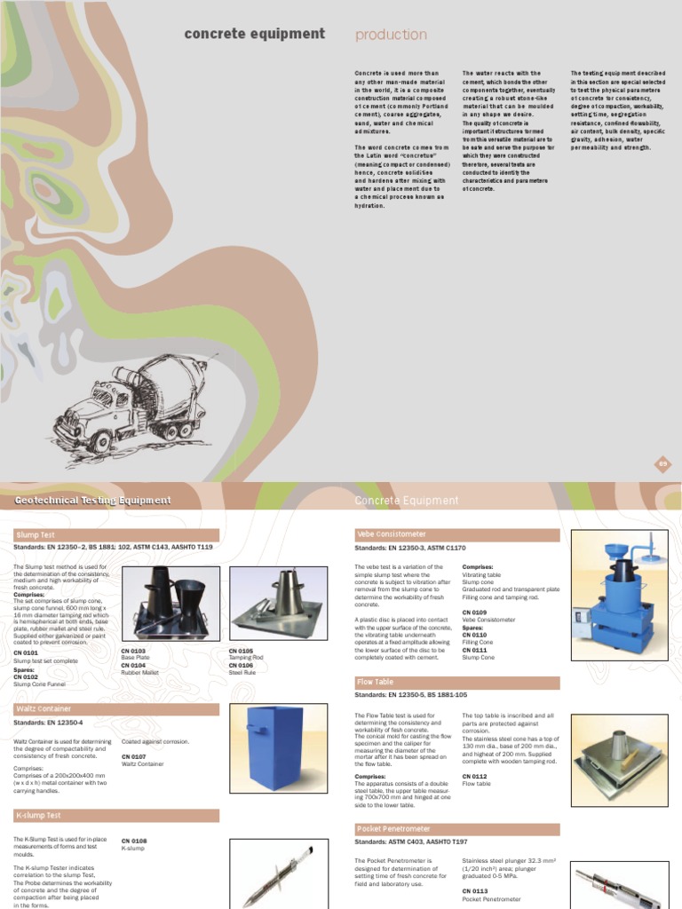 Catalogue ConcreteLab Equipment PDF Concrete Building Engineering