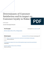 Determinants of Customer Satisfaction and Its Impact On Customer Loyalty in Nokia Brand