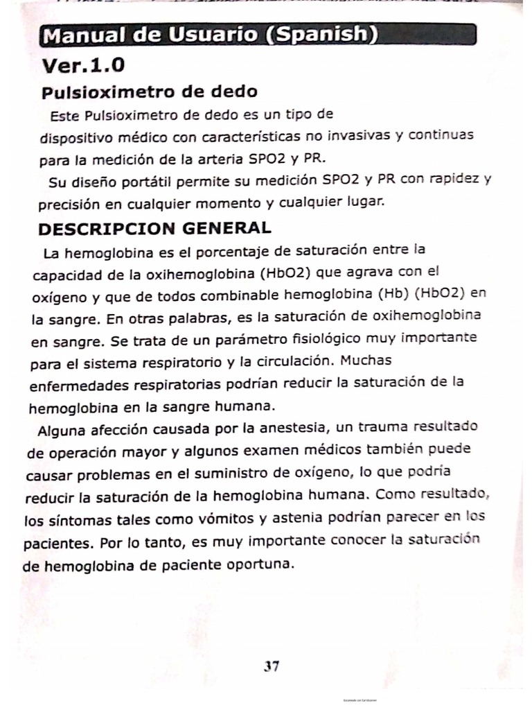 Manual Oximetro | PDF