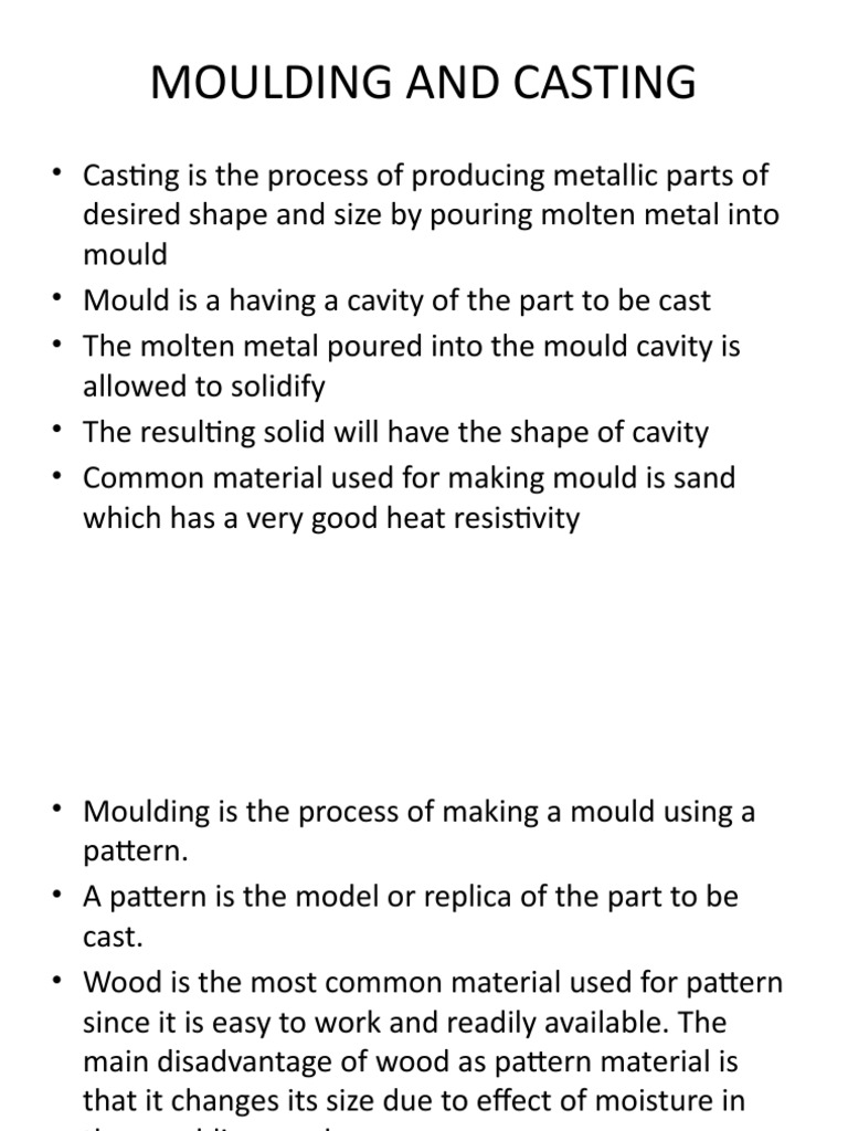 Moulding and Casting PDF