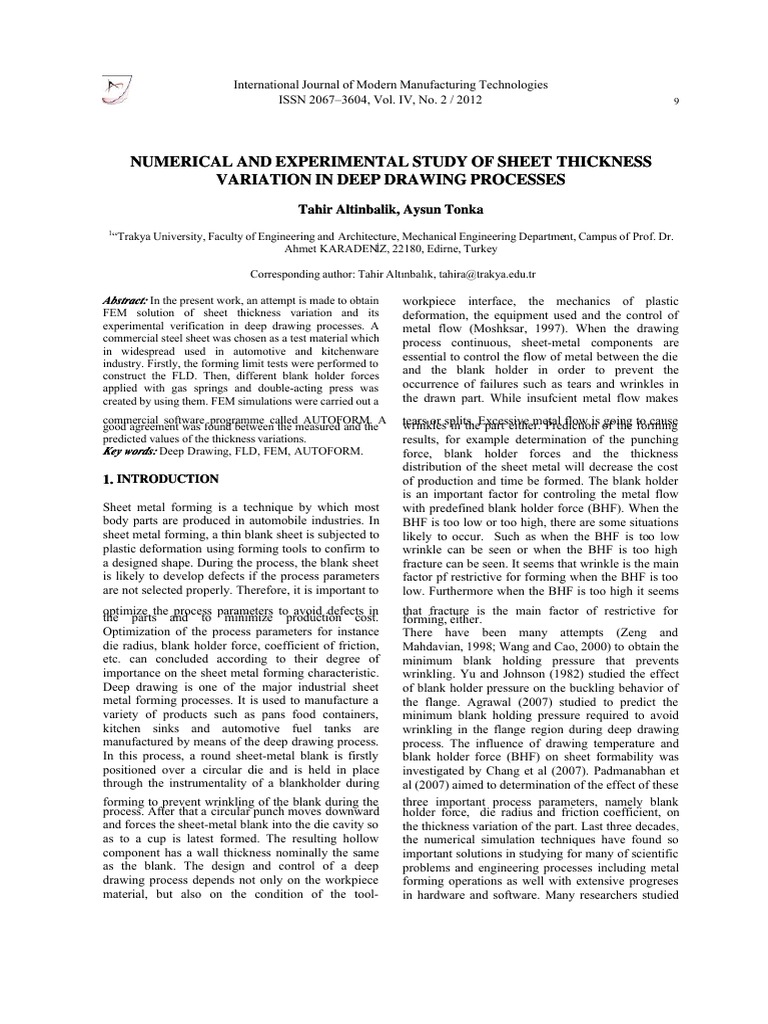 Autoform Force Pdf Pdf Deformation Engineering Sheet Metal