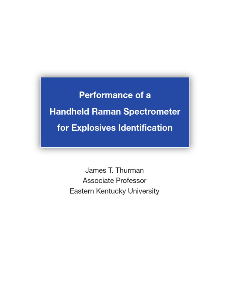 Handheld Raman (First Defender) For Explosives ID Thurman May 2009 ...