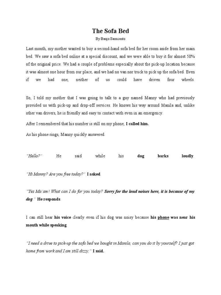 The Sofa Bed PDF Telephone