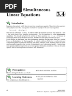 Solving Simultaneous Linear Equations: HELM (2008) : Workbook 3: Equations, Inequalities & Partial Fractions