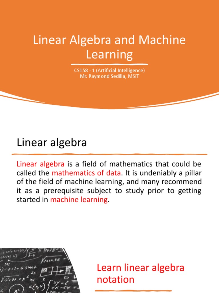05 Linear Algebra and Machine Learning | PDF | Linear Algebra ...