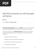 MS DOS Commands List With Examples and Syntax: Share