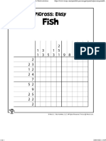 001 - Fish Printable Picross Brain Game Puzzle - Woo! JR