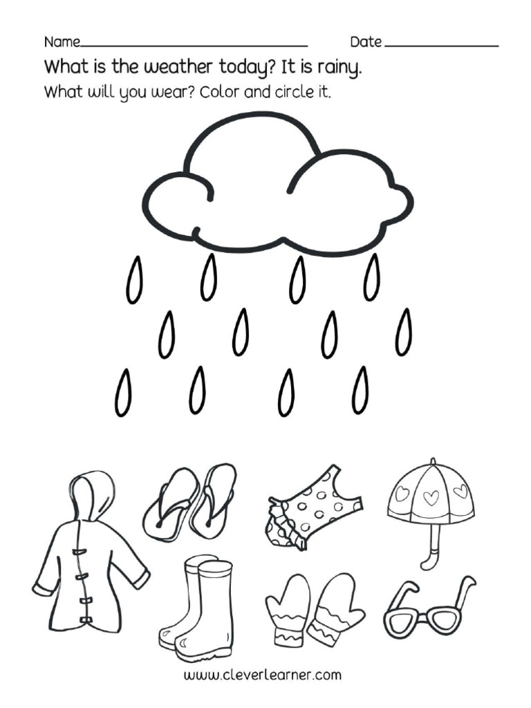 The Weather Is Rainy Worksheet PDF