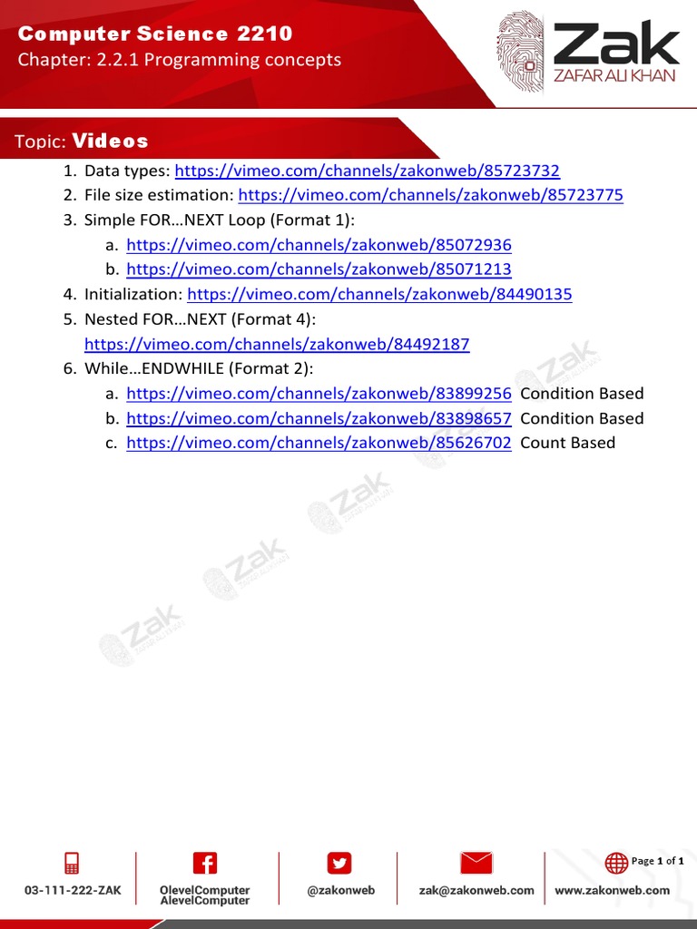 Chapter: 2.2.1 Programming Concepts: Computer Science 2210 | PDF | Home ...