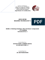 Department of Architecture: BT2W2-3: Working Drawings, Plan and Basic Components of A Building Homework No. 2