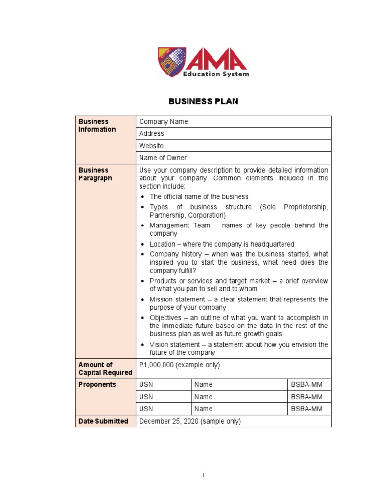 Business Plan Template v2 | PDF | Balance Sheet | Swot Analysis