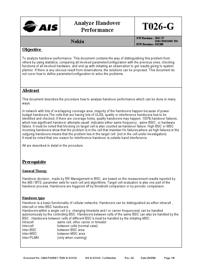Handover Performance Analysis Guide | PDF | Telecommunications ...