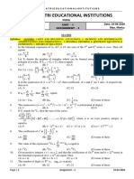 SR Jee Mains (Ut 1) Assignment 3 QP Key Solutions DT 19-04-20