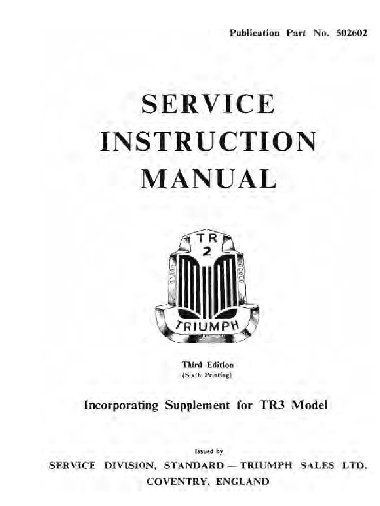 Triumph Tr2 Tr3 Service Manual | PDF | Axle | Gear