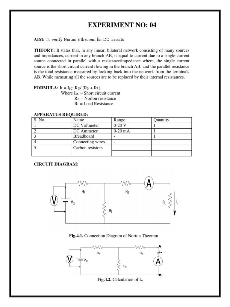 Norton’s Theorem Verification Lab Guide | PDF | Science & Mathematics ...